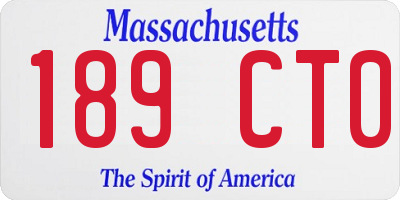 MA license plate 189CT0
