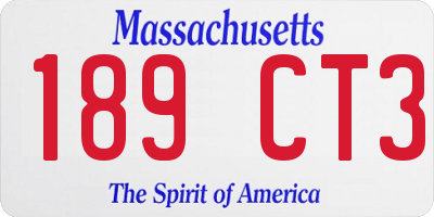MA license plate 189CT3