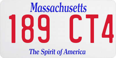 MA license plate 189CT4