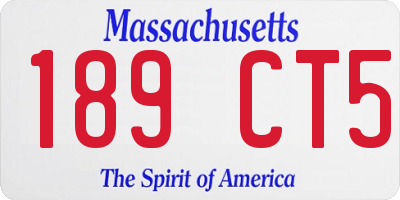 MA license plate 189CT5