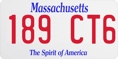 MA license plate 189CT6