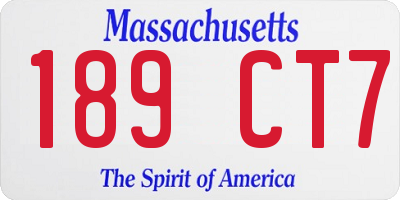 MA license plate 189CT7
