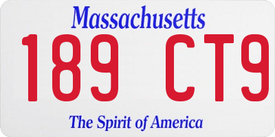 MA license plate 189CT9