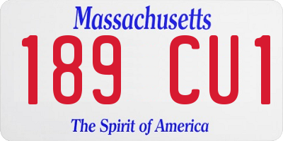 MA license plate 189CU1