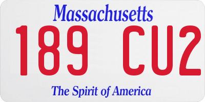 MA license plate 189CU2