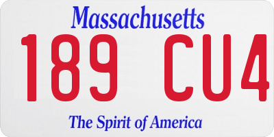 MA license plate 189CU4