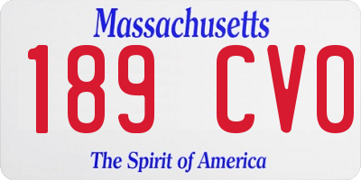 MA license plate 189CV0