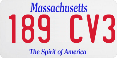 MA license plate 189CV3