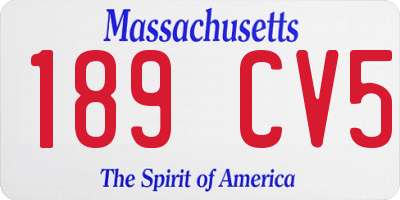 MA license plate 189CV5