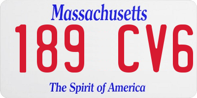 MA license plate 189CV6