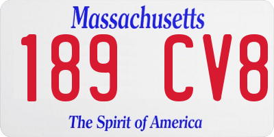 MA license plate 189CV8