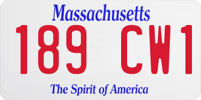 MA license plate 189CW1