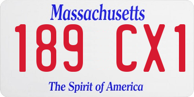 MA license plate 189CX1