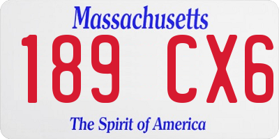 MA license plate 189CX6