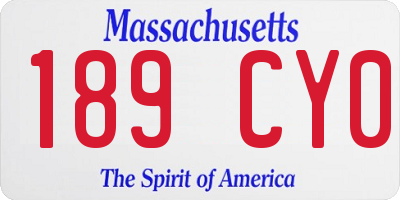 MA license plate 189CY0
