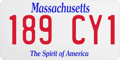MA license plate 189CY1