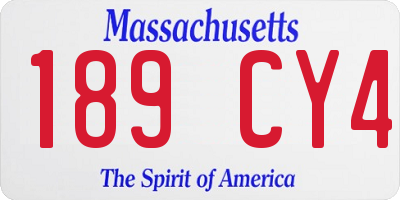 MA license plate 189CY4