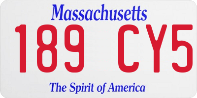 MA license plate 189CY5