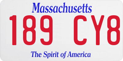 MA license plate 189CY8