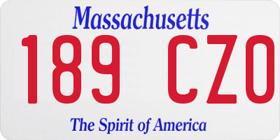 MA license plate 189CZ0