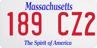 MA license plate 189CZ2