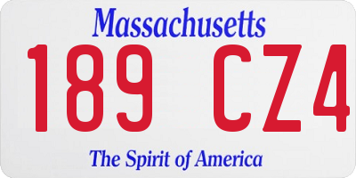 MA license plate 189CZ4