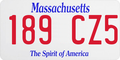MA license plate 189CZ5