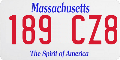 MA license plate 189CZ8