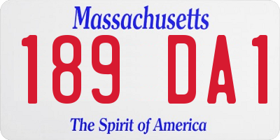 MA license plate 189DA1