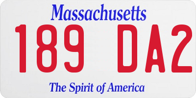 MA license plate 189DA2