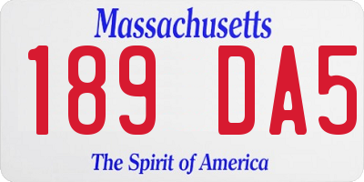 MA license plate 189DA5