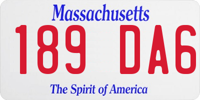 MA license plate 189DA6