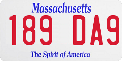 MA license plate 189DA9