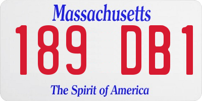 MA license plate 189DB1