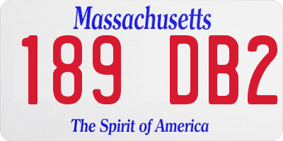 MA license plate 189DB2