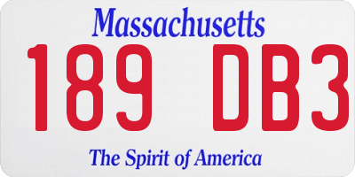 MA license plate 189DB3