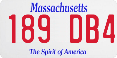 MA license plate 189DB4