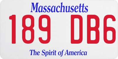 MA license plate 189DB6