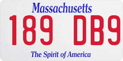 MA license plate 189DB9