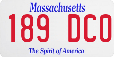 MA license plate 189DC0
