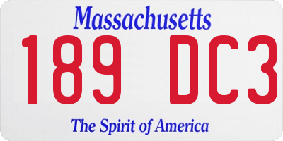 MA license plate 189DC3