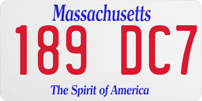 MA license plate 189DC7