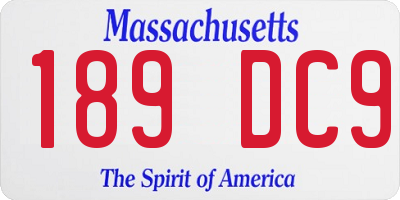 MA license plate 189DC9