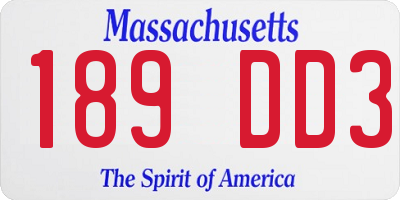 MA license plate 189DD3