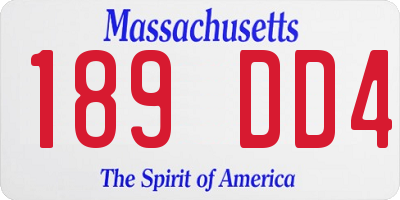 MA license plate 189DD4