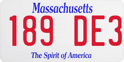 MA license plate 189DE3