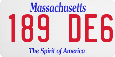 MA license plate 189DE6