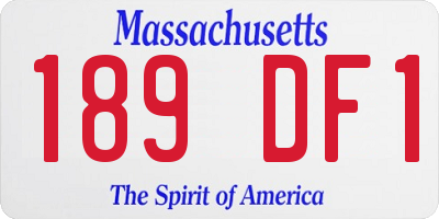 MA license plate 189DF1