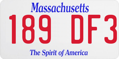 MA license plate 189DF3