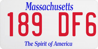 MA license plate 189DF6